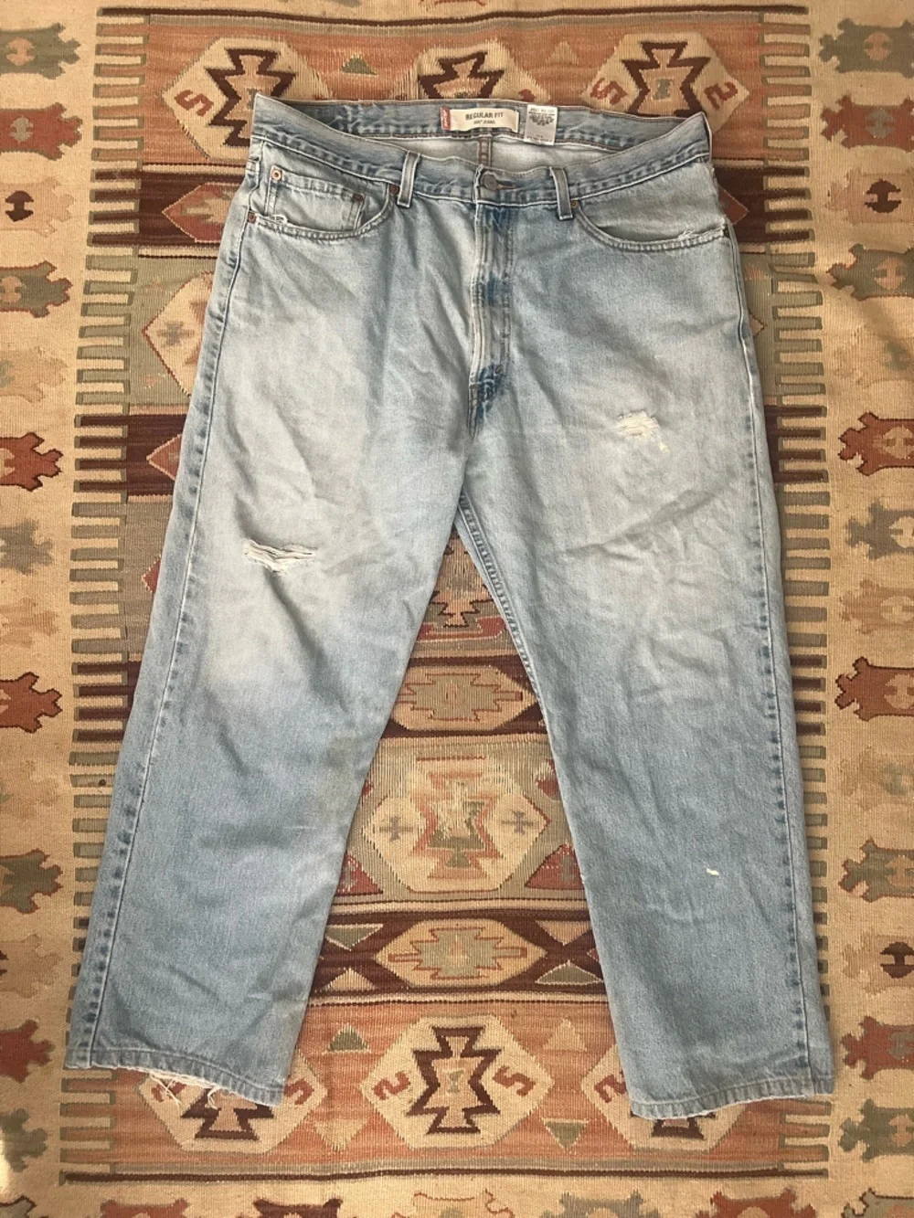 Vintage 505 Levi's Light Blue Relaxed Men’s Jeans - Straight Leg 38x26 - Picture 6 of 12